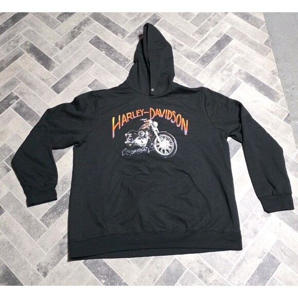 New Harley-Davidson Men's Hooded Sweatshirt, Bar & Shield Zip Black Hoodie Sz XL - Picture 1 of 7